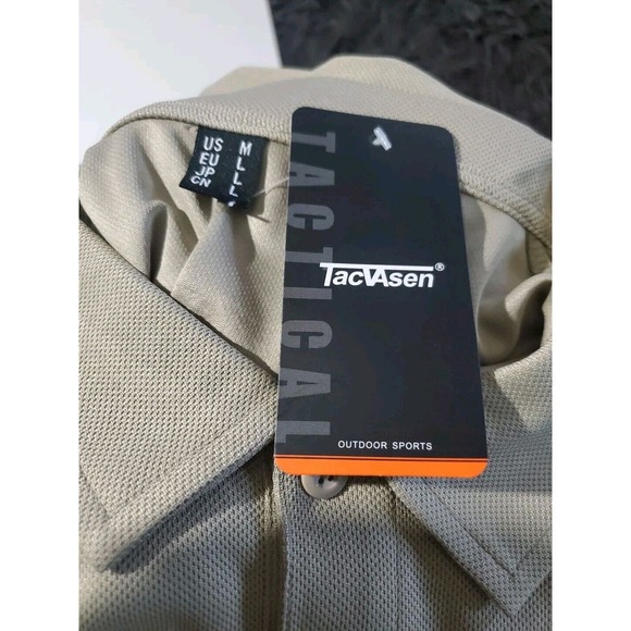 Tacvasen Tactical Med Men's 3-Button Tan Long Sleeve Outdoor Sports Shirt - Picture 11 of 11